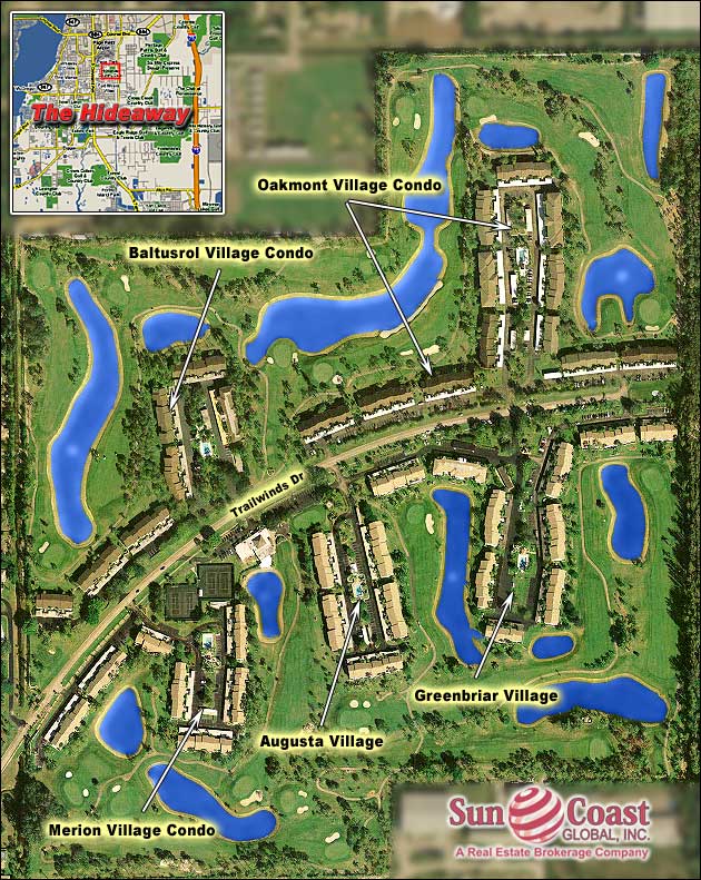 Hideaway Country Club Overhead Map